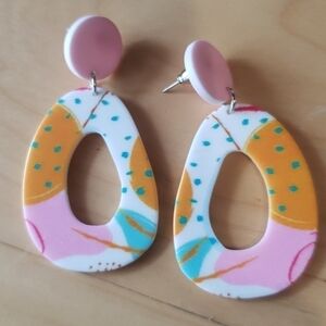 Fashion Acrylic Round Earrings nwot